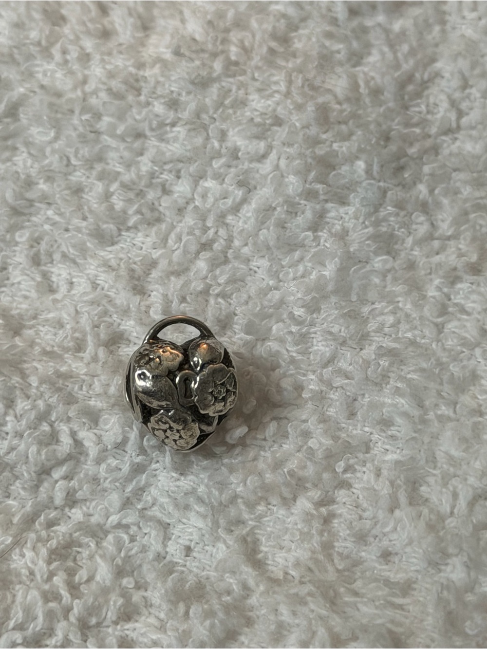authentic Pandora Floral Heart Padlock Charm